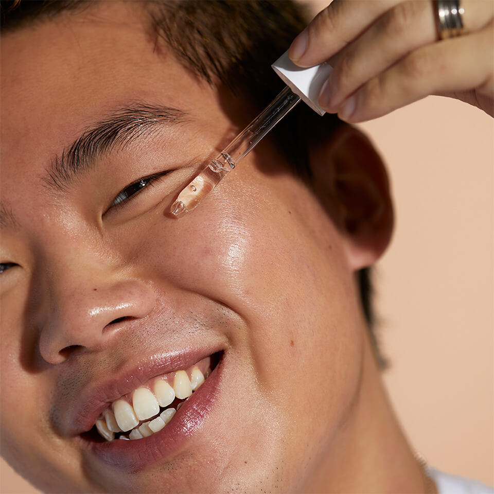 A close-up of a person smiling